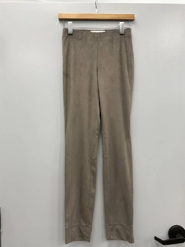 women's leather pantsTapered Sabrina Velour Pant In Taupe