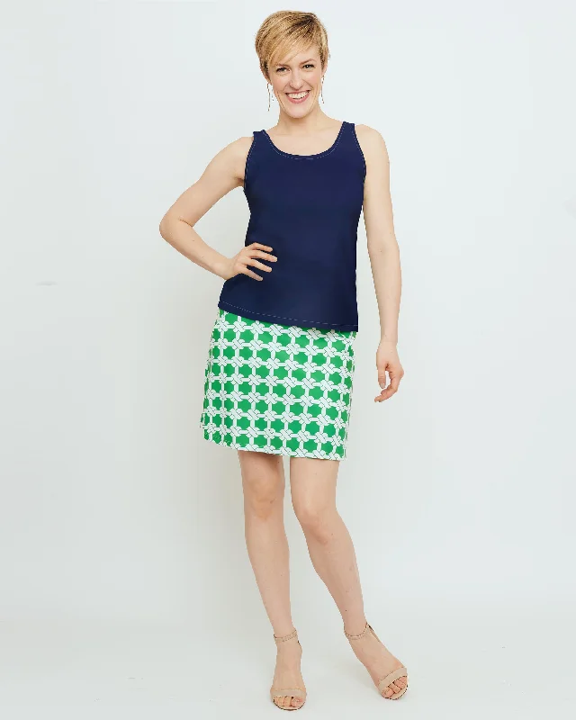 women's cashmere pantsTenerife Skort in Green Nautical Knots