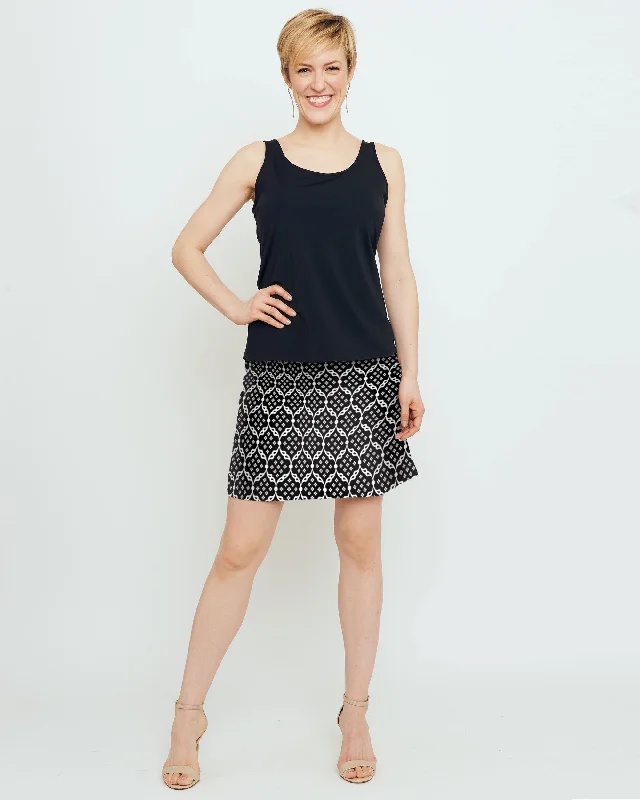 women's dress pantsTenerife Skort in Black and White Clover Tiles