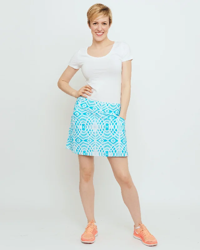 women's reversible pantsTenerife Skort in Turquoise Lattice Lace