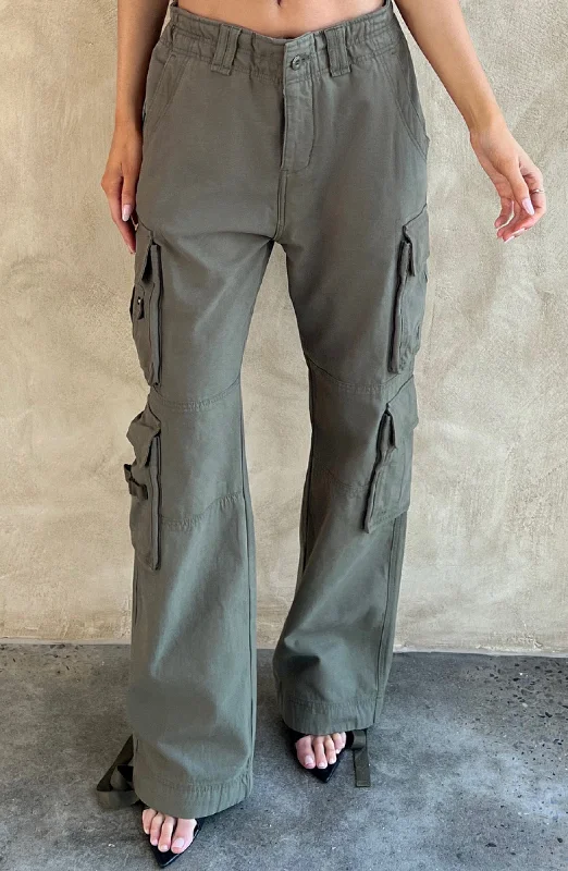 women's patterned pantsTinashe Cargo Pants - Khaki