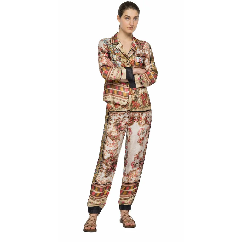 women's hot pantsReplay Women's All Over Printed Viscose Satin Pant