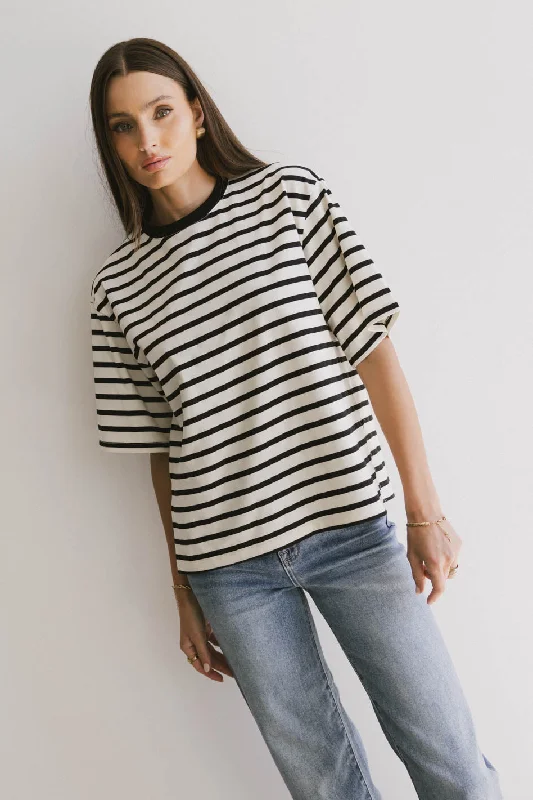 women's work dressesFreddie Striped Tee in Black