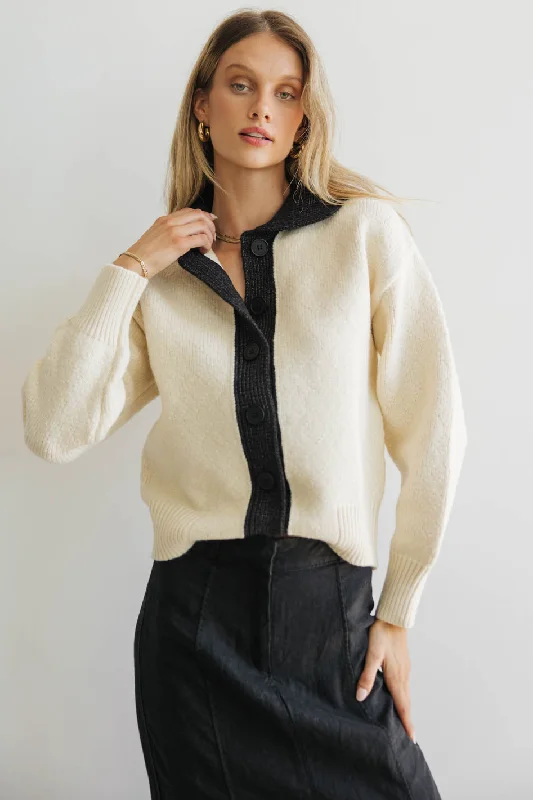 women's stretch dressesHailey Colorblock Cardigan in Black