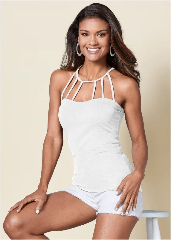 women's lightweight dressesStrappy Detail Top - White