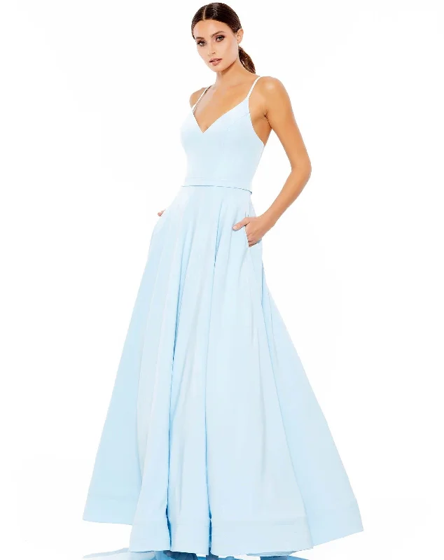 women's casual Friday dressesMac Duggal 48855 Prom Long Spaghetti Strap Ball Gown