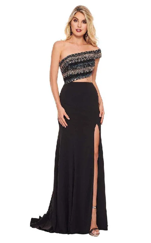 women's minimalist dressesRachel Allan Prom Long Off Shoulder Beaded Gown 6525