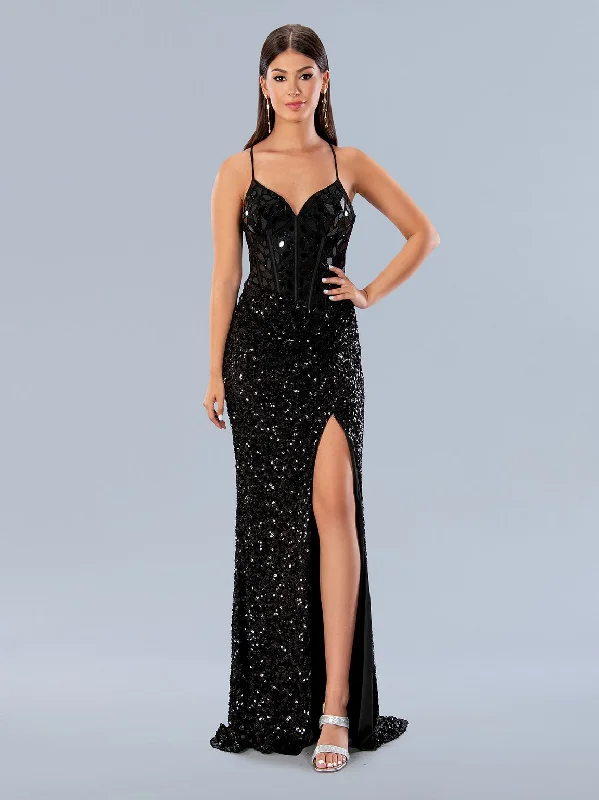 women's lightweight dressesStella Couture 24161 Sequin Formal Long Mirror Beaded Prom Dress