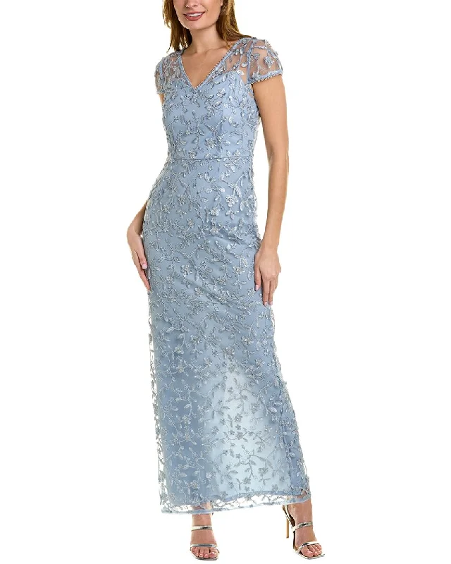 women's A-line dressesAdrianna Papell Embroidered Gown