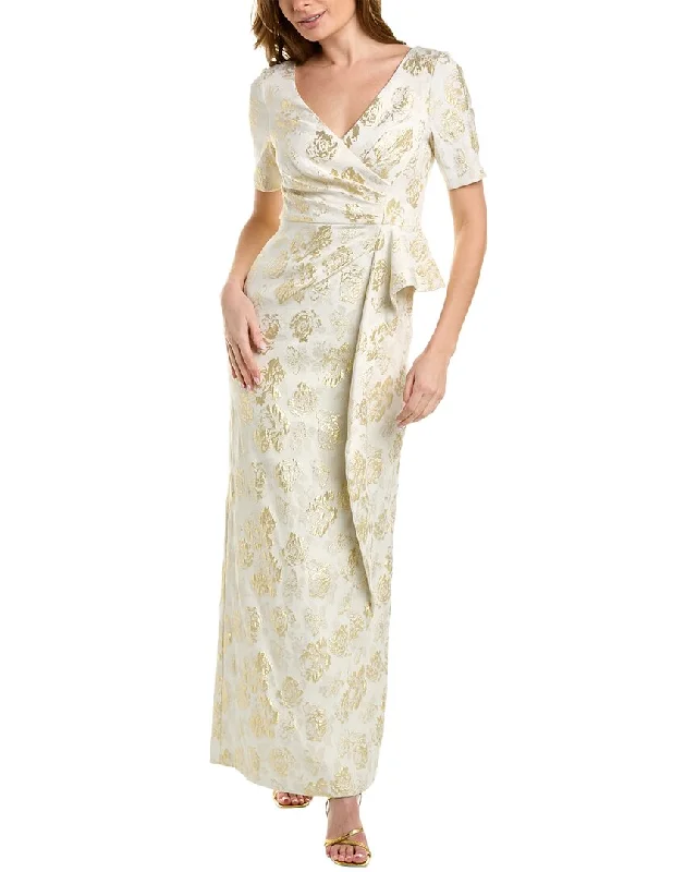 women's mini dressesAidan Mattox V-Neck 3/4-Sleeve Gown